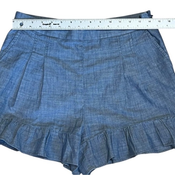 J. Crew High Waist Blue Ruffle Shorts - Picture 7 of 7